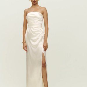 Reformation strapless Barrows dress, Ivory